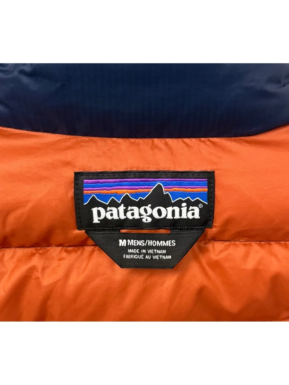 Patagonia Men’s Medium Full Zip Down Sweater Vest Puffer Goose Jacket Navy Blue!